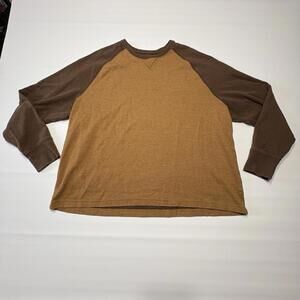 L.L.Bean Men's Double-Knit Crewneck - XXL Brown Slightly Fitted